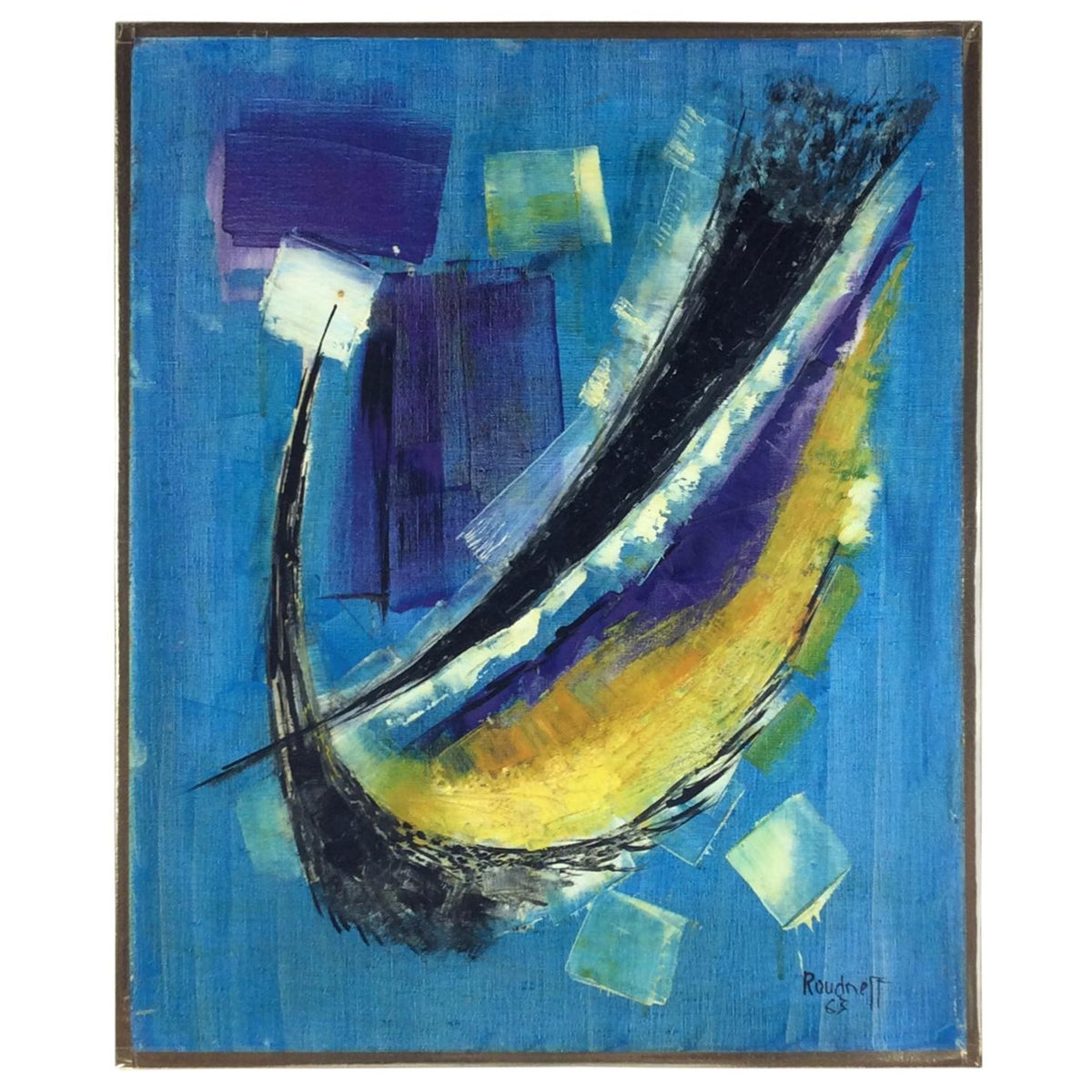 Original 20th Century Figurative Painting by French Artist Roudneff, Dated 1963