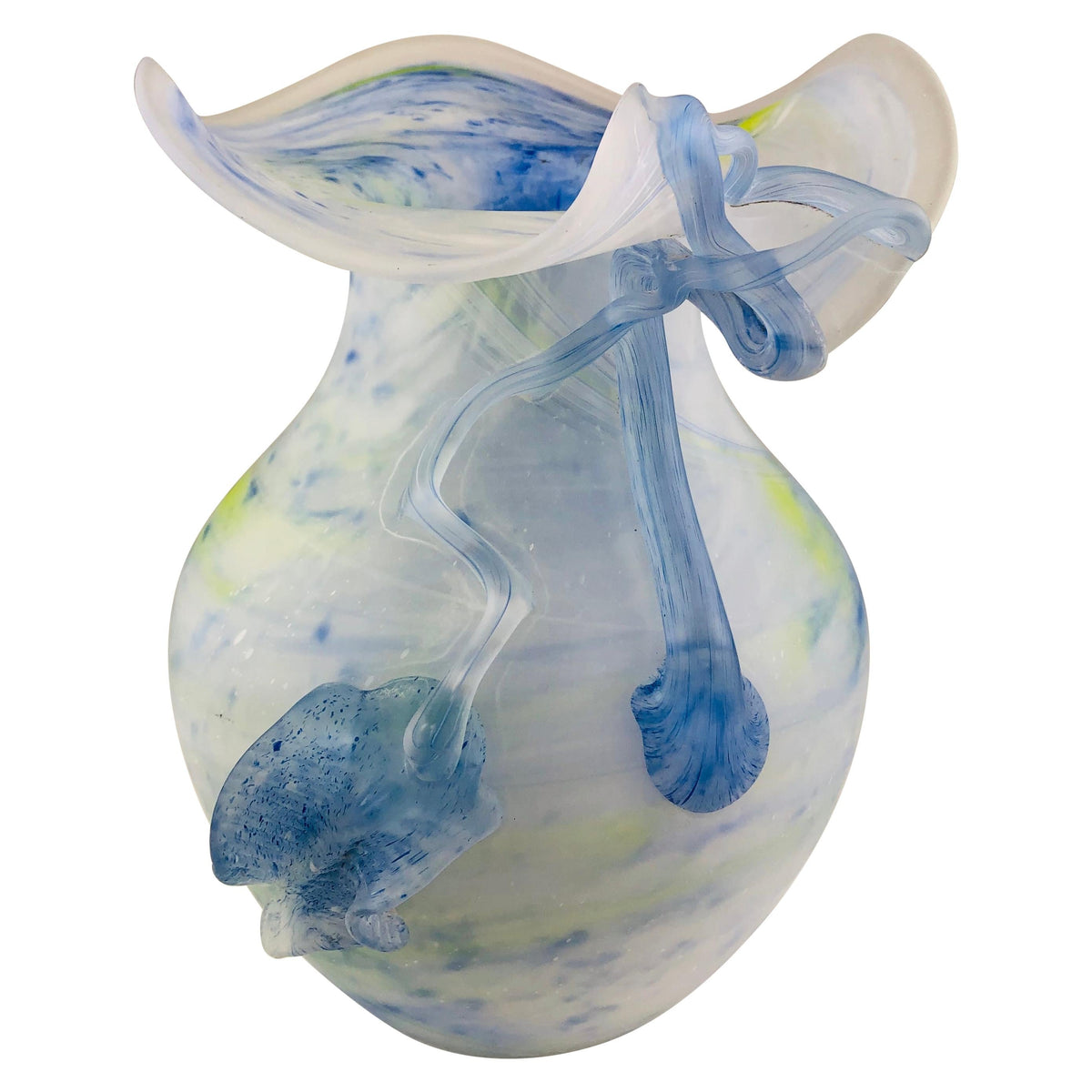 Large Midcentury French Pâte de Verre or Molten Art Glass Vase