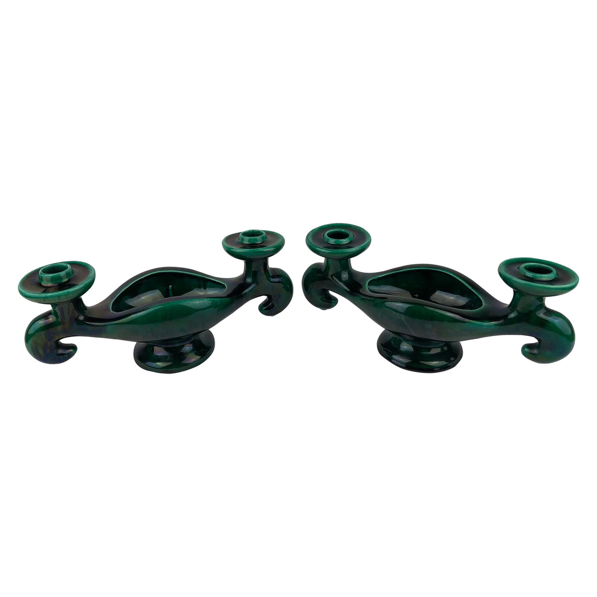 Vallauris Pair of French Midcentury Ceramic Candleholders