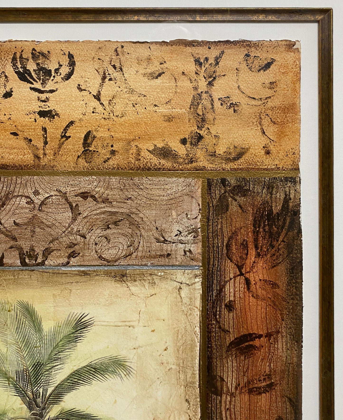 Large Framed Beachside Palm Tree Art — detail 8