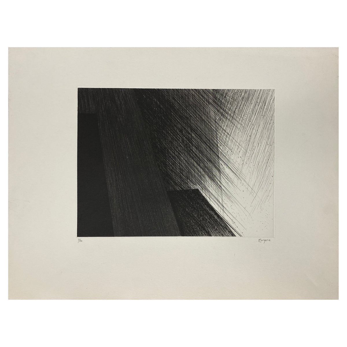 Original Limited Edition Lithograph signed Margerie, Black and White Modern Art
