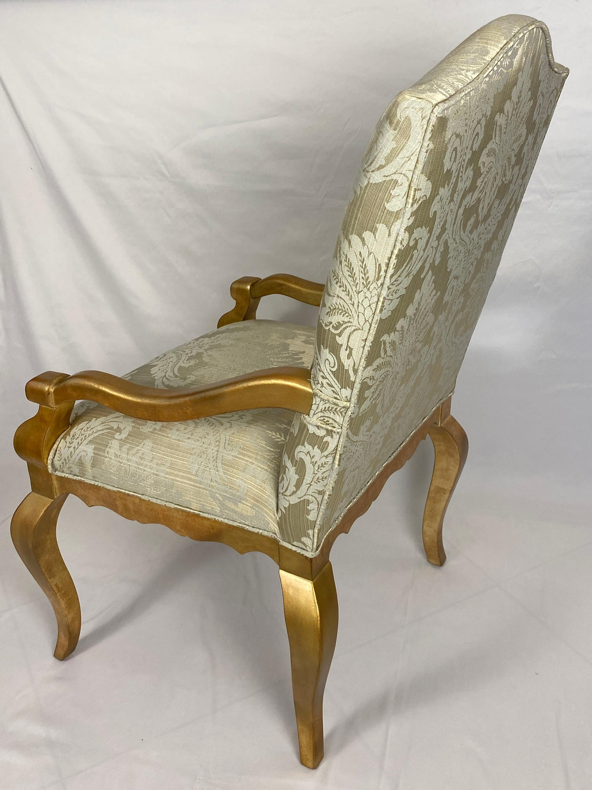 Set of 4 Louis XVI Style Giltwood Armchairs, 4 Upholstered Dining Armchairs — detail 2