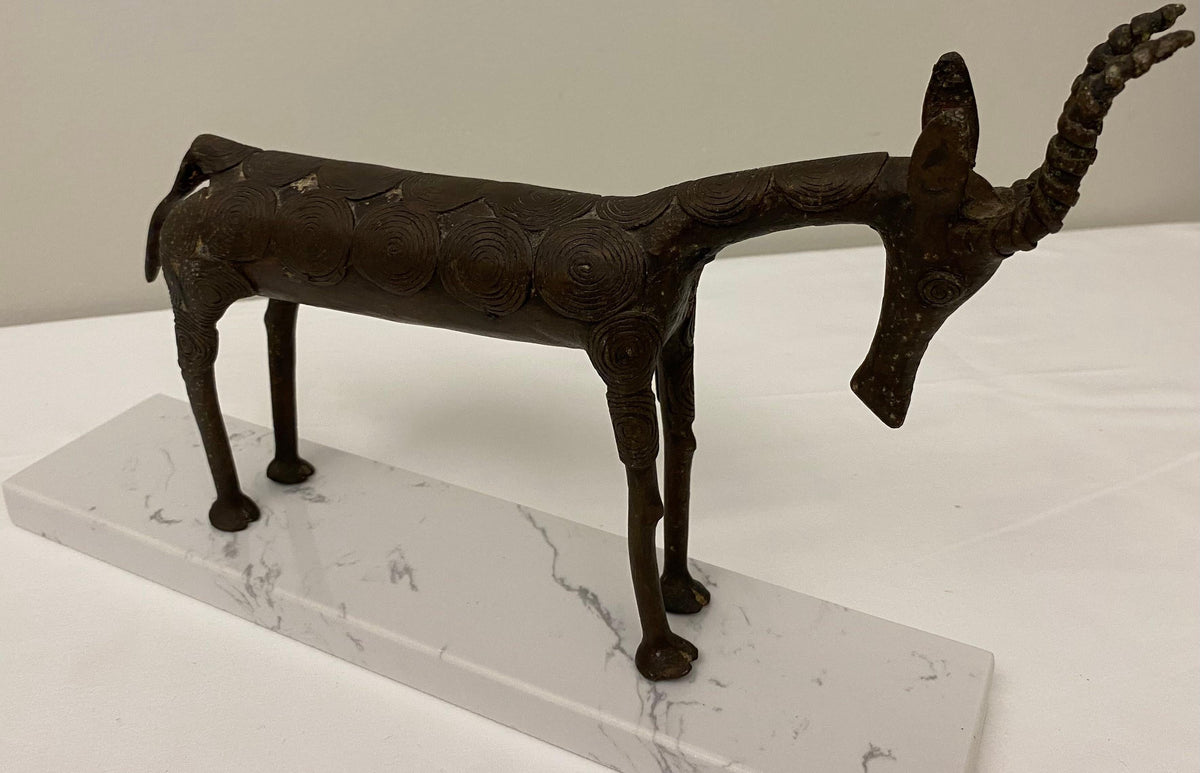 Decorative African Antelope Sculpture from the Tribal People of Benin — detail 4