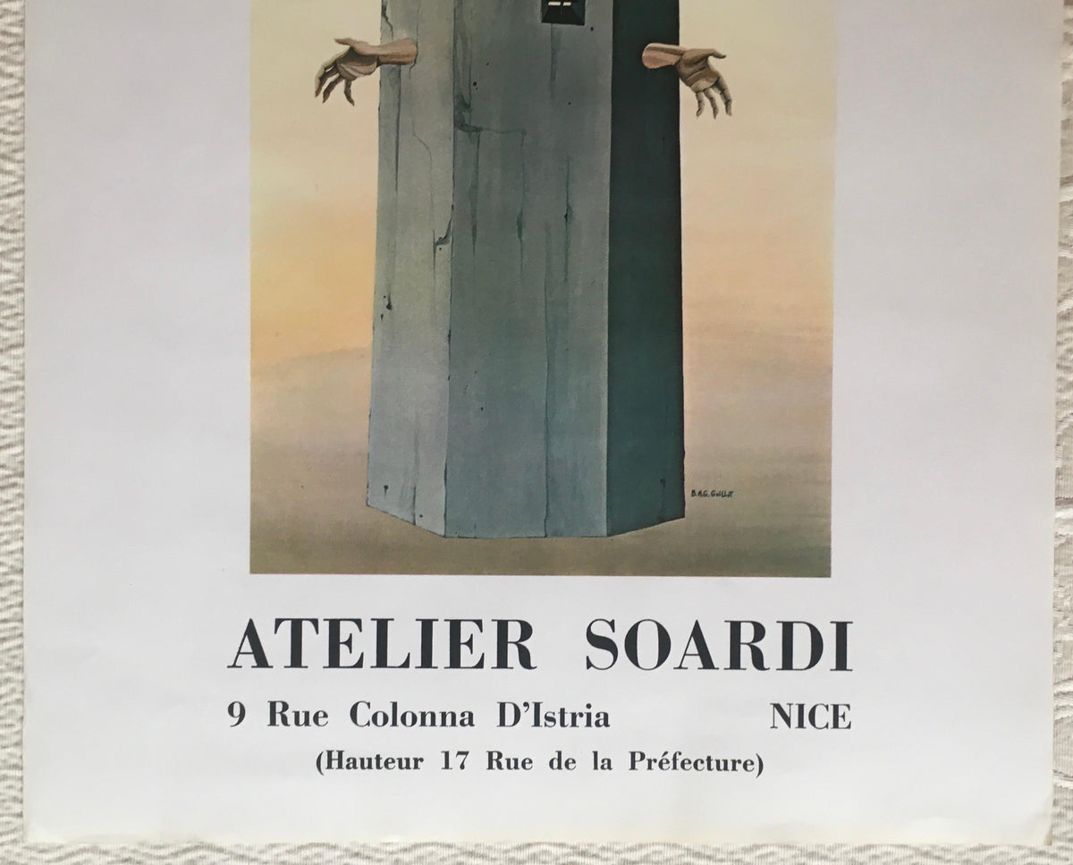 B.A.G. Guillot Original Mid-Century Surrealist Art Exhibition Poster — detail 4