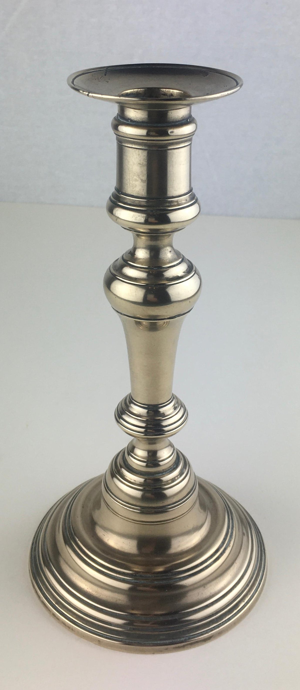 Pair of French Solid Brass Candlesticks — detail 4