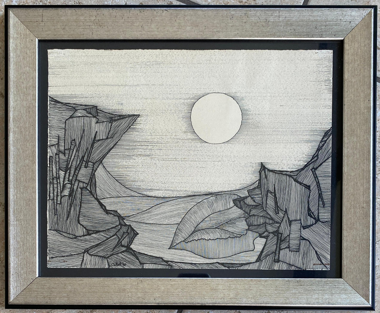 Original Black and White Drawing signed Callet — detail 9
