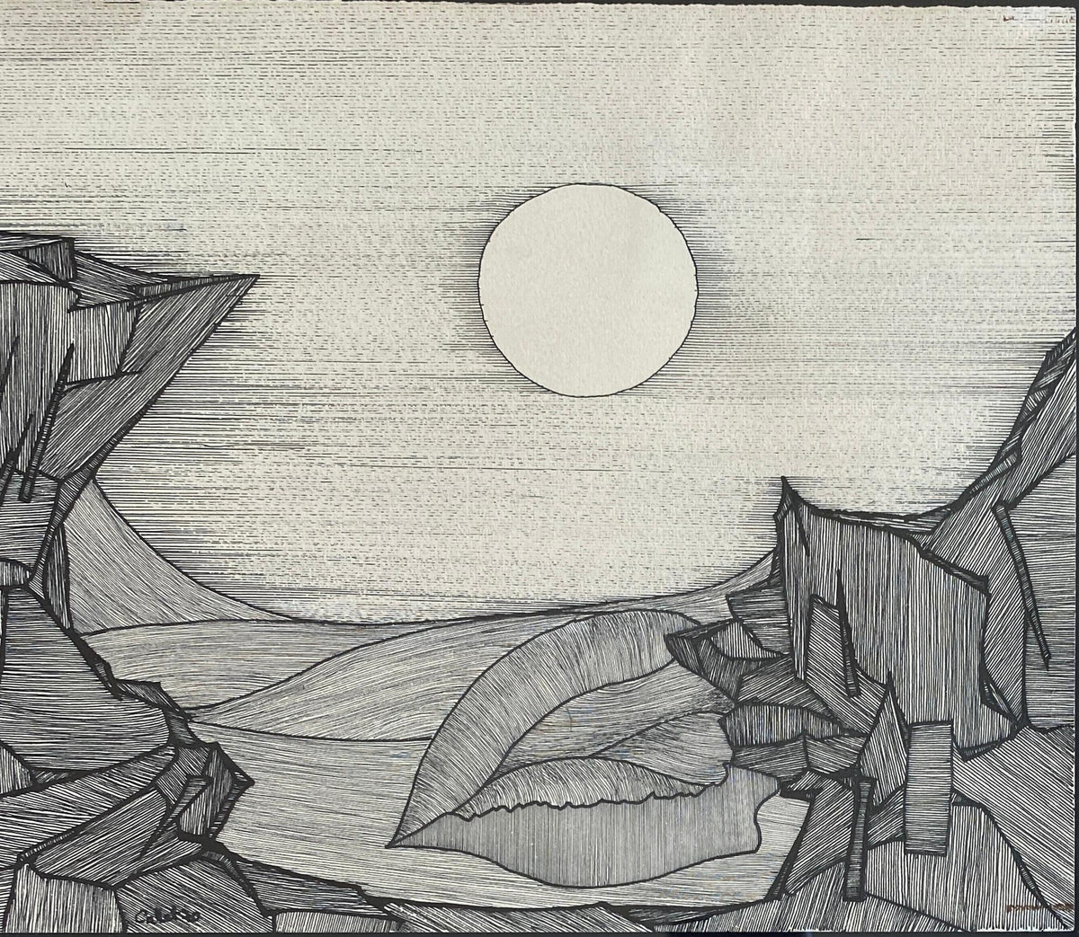 Original Black and White Drawing signed Callet — detail 3