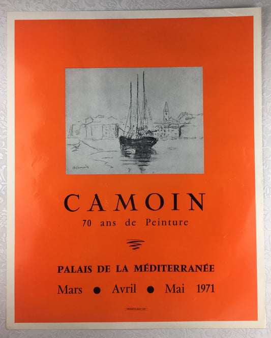 1970s Original Charles Camoin Seascape Art Exhibiton Poster — detail 2