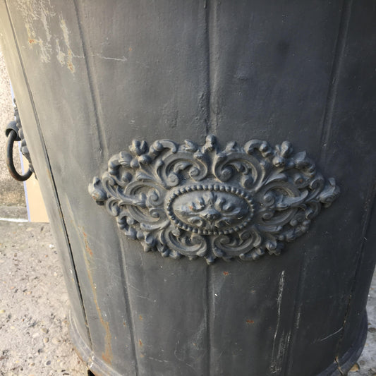 19th Century French Cast Iron Garden Planter or Urn from Beverly Hills Estate — detail 2