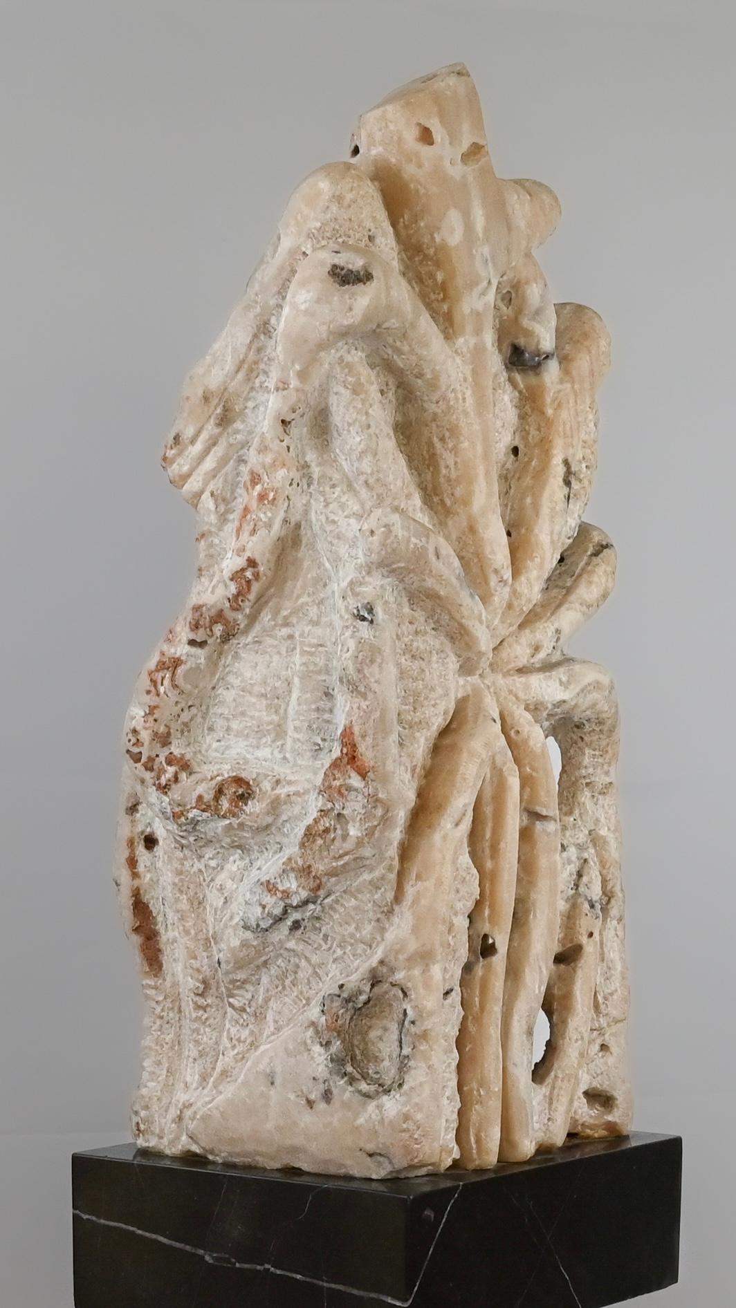 Abstract Stone Sculpture Chinese Scholar Stone on a Faux Marble Stand — detail 8