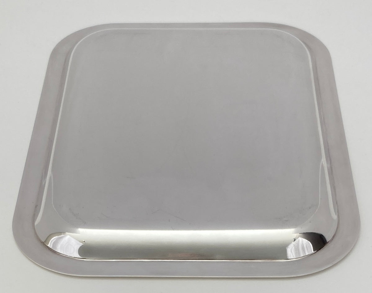 Small Cocktail Tray by Christofle, French Art Deco Silver Plated Serving Tray — detail 3