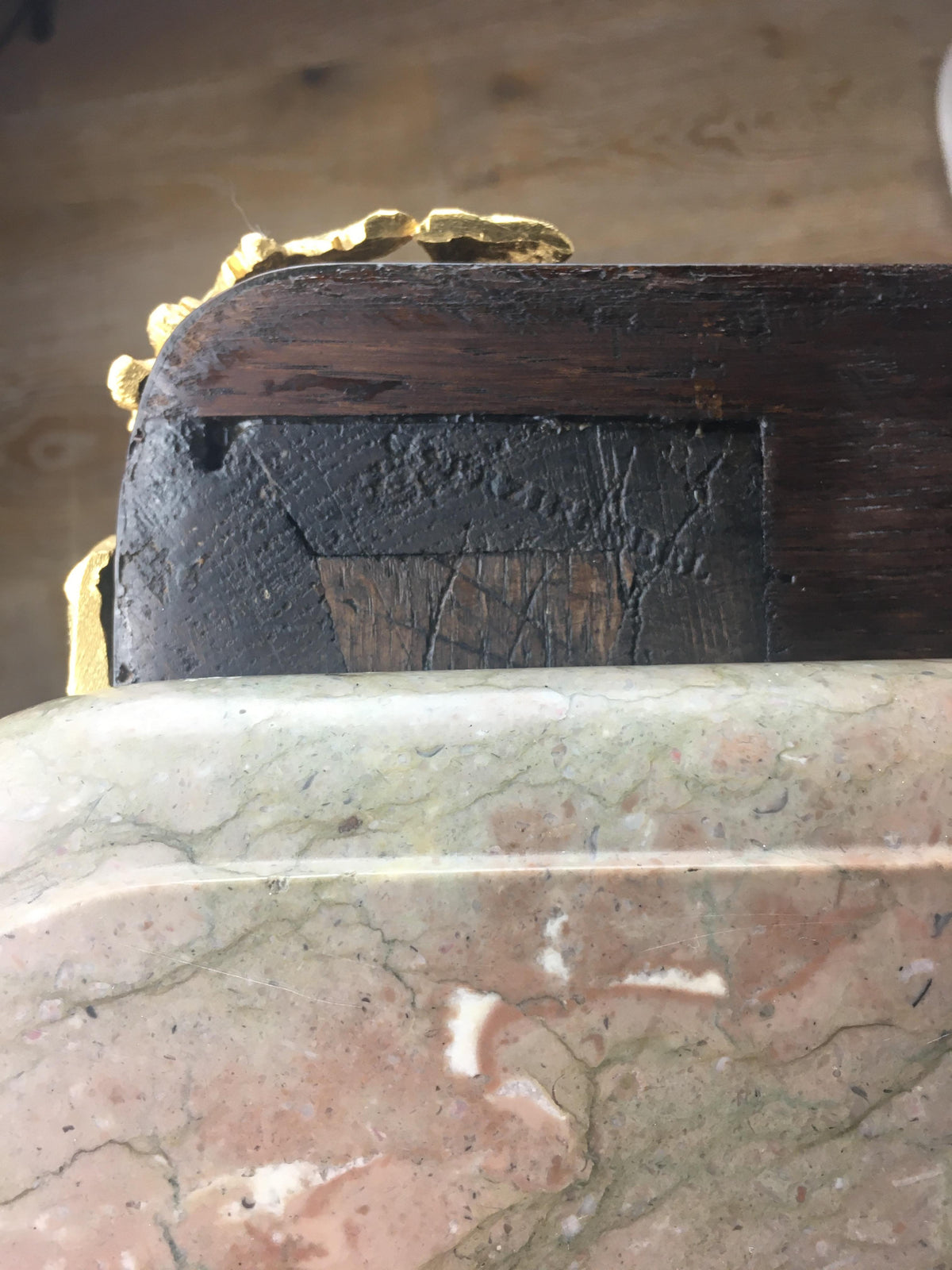 18th Century Louis XV Style Ormolu Mounted Bronze Bombe Commode, Stamped — detail 9