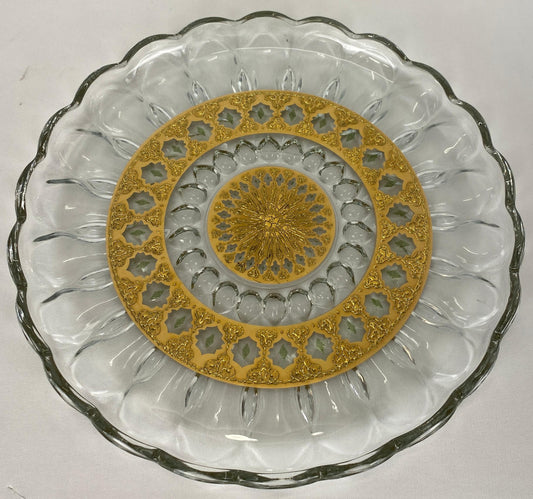 Culver Glass Serving Tray or Culver 22-Karat Gold Leaf Serving Platter — detail 2