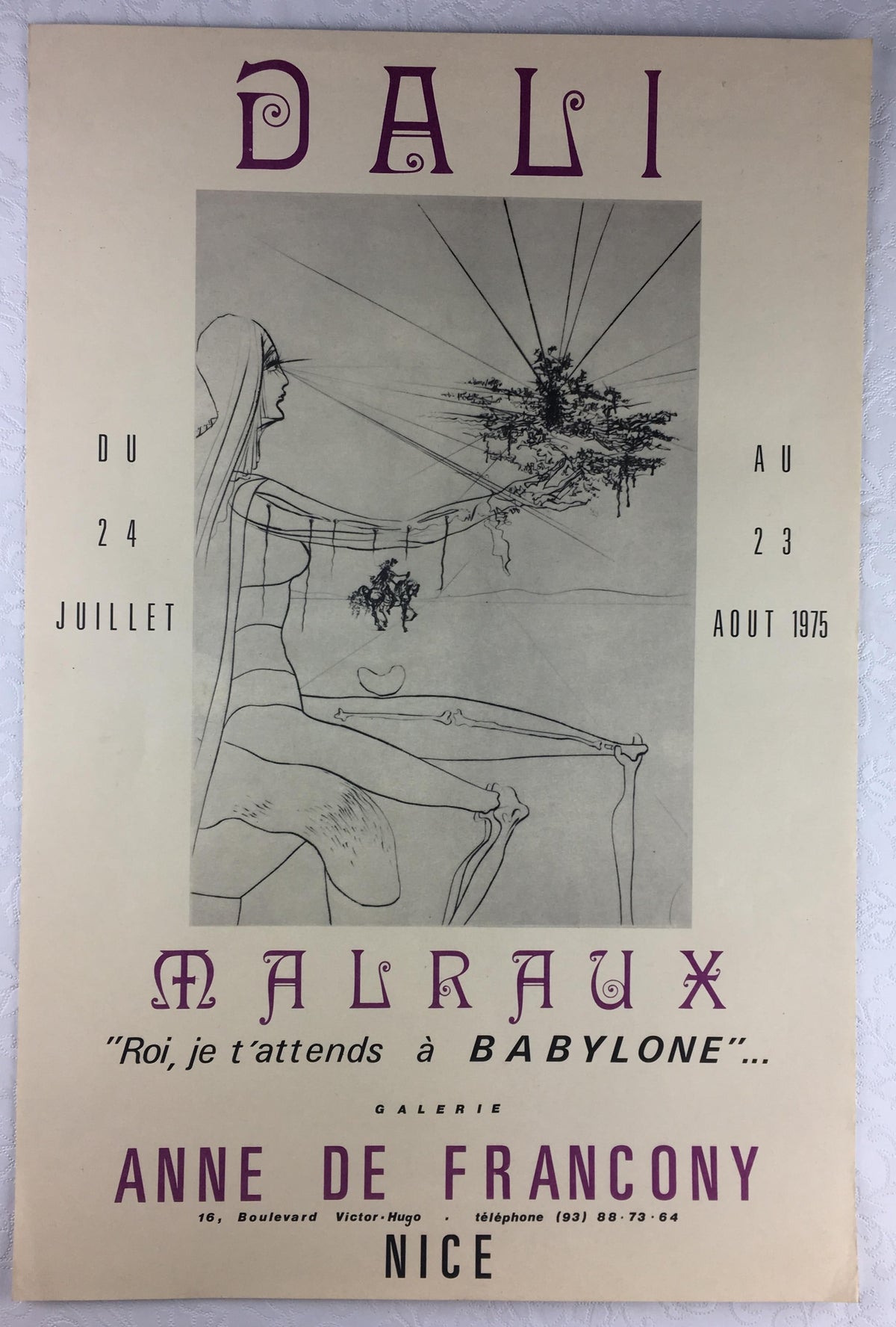 Salvador Dali Midcentury Art Exhibition Poster, 1975 — detail 6