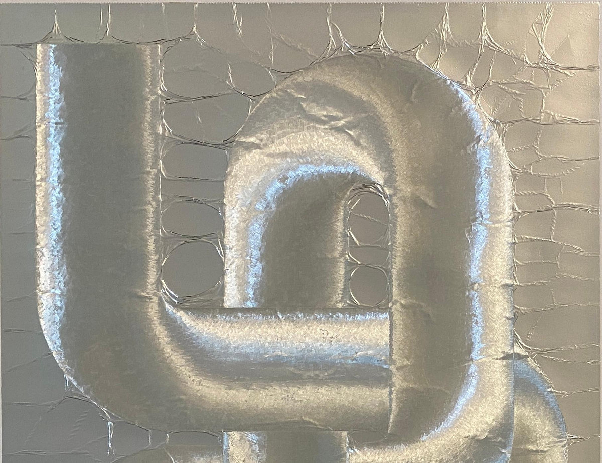 20th Century Optical Art on Foil Paper by Patrick Dupré manner of Julio Le Parc — detail 2