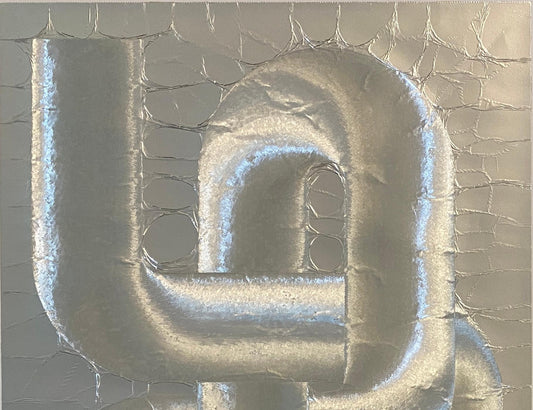 20th Century Optical Art on Foil Paper by Patrick Dupré manner of Julio Le Parc — detail 2