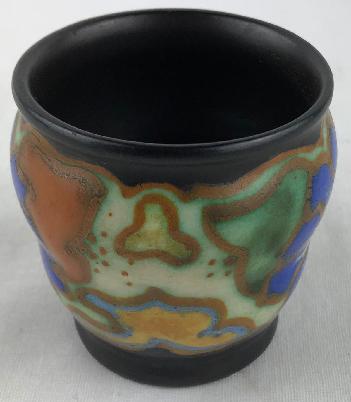 Small Gouda Pottery Art Nouveau Decorative Cup or Pen Pencil Holder — detail 6