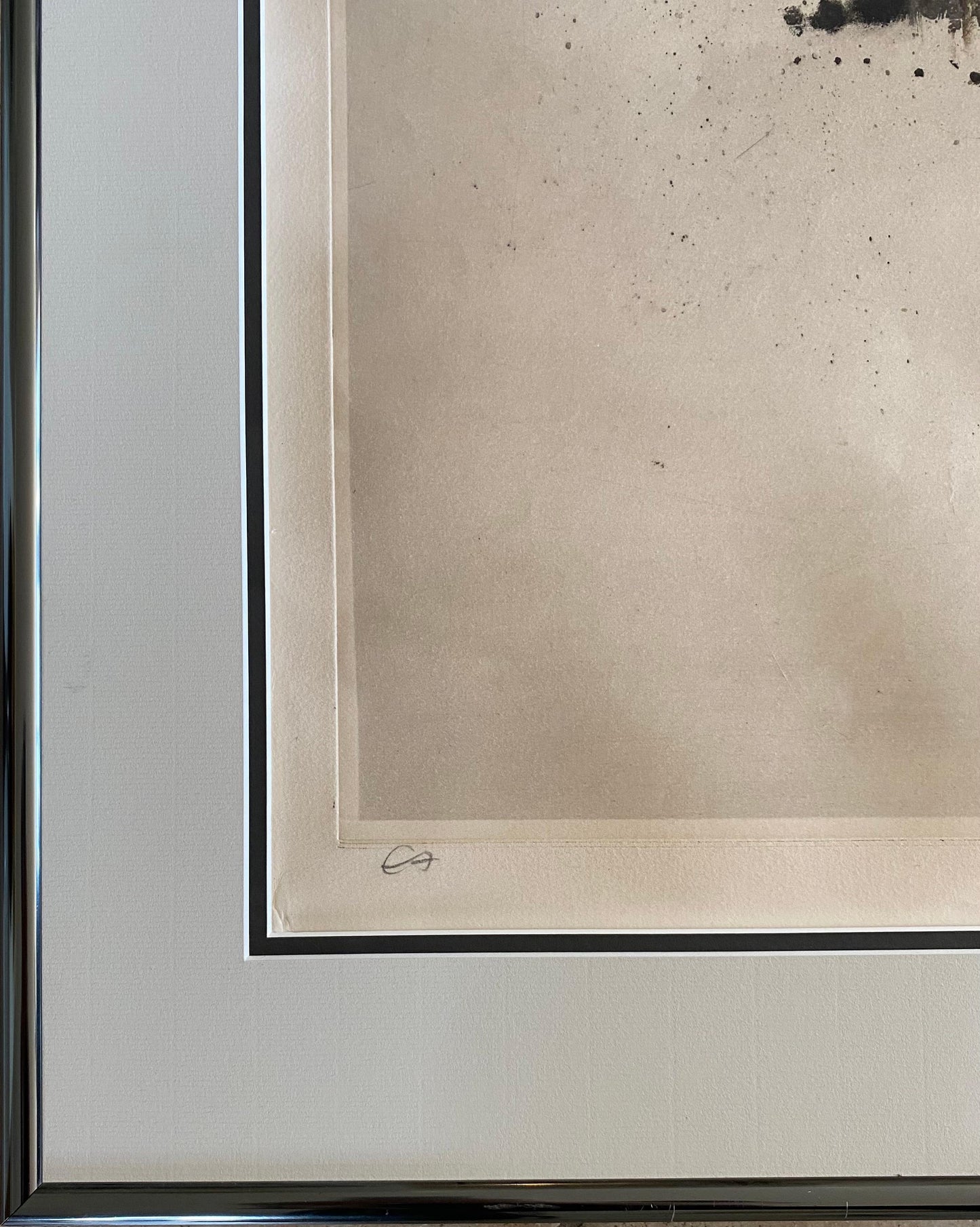 Vintage Johnny Friedlander Abstract Aquatint, circa 1960s — detail 5