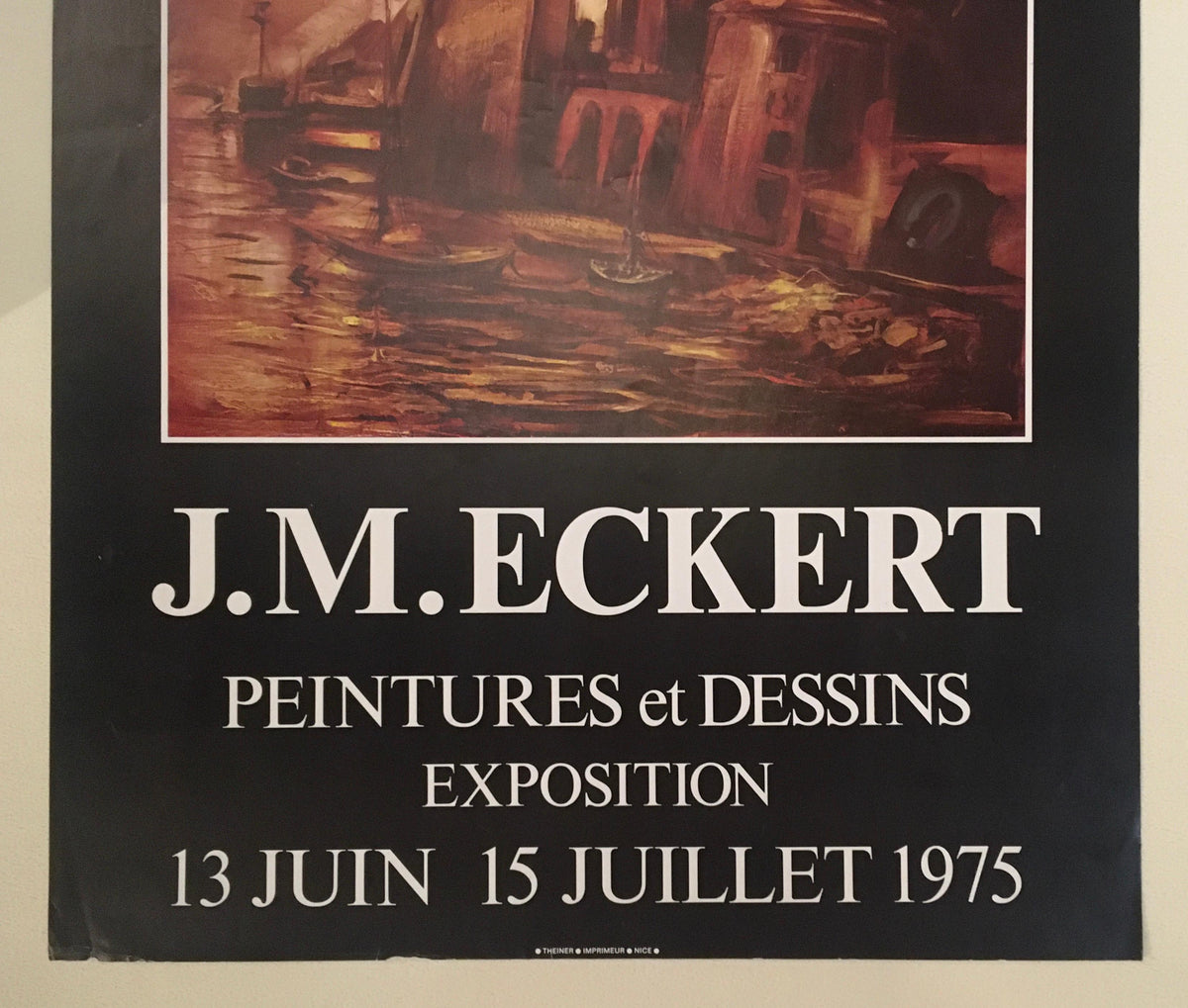 Original Midcentury Landscape Art Poster Signed by John Michael Eckert — detail 4