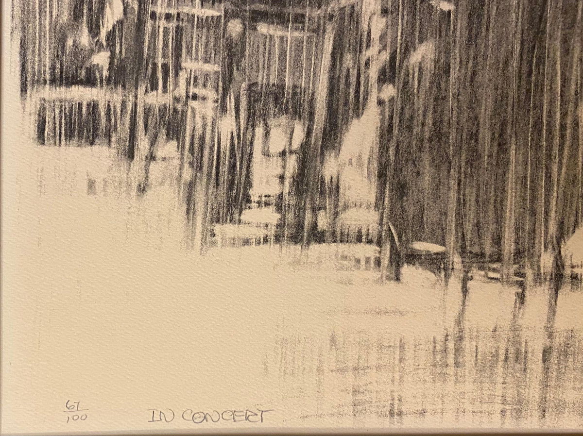 Musical Theme Lithograph Titled "in Concert" by Edna Glaubman — detail 5