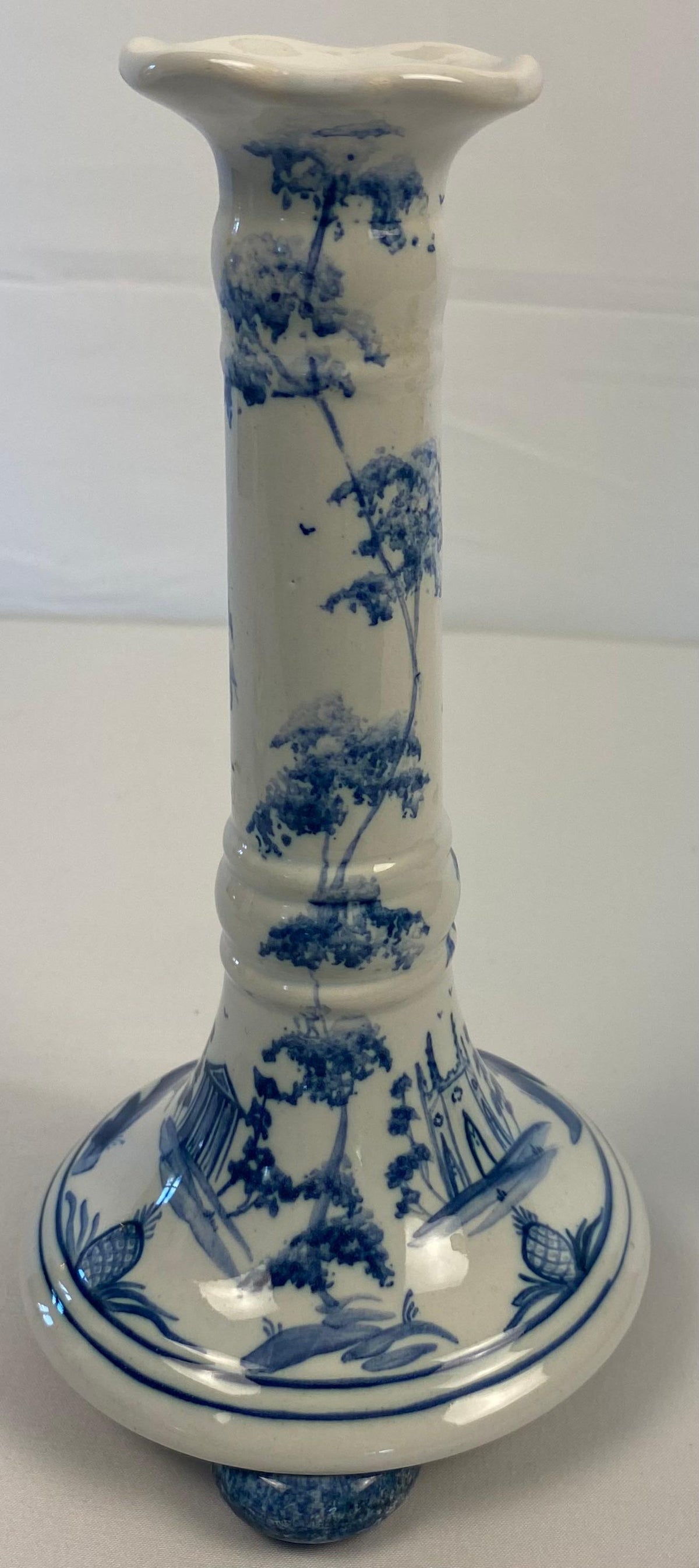 English Delft Candle Holders — detail 3