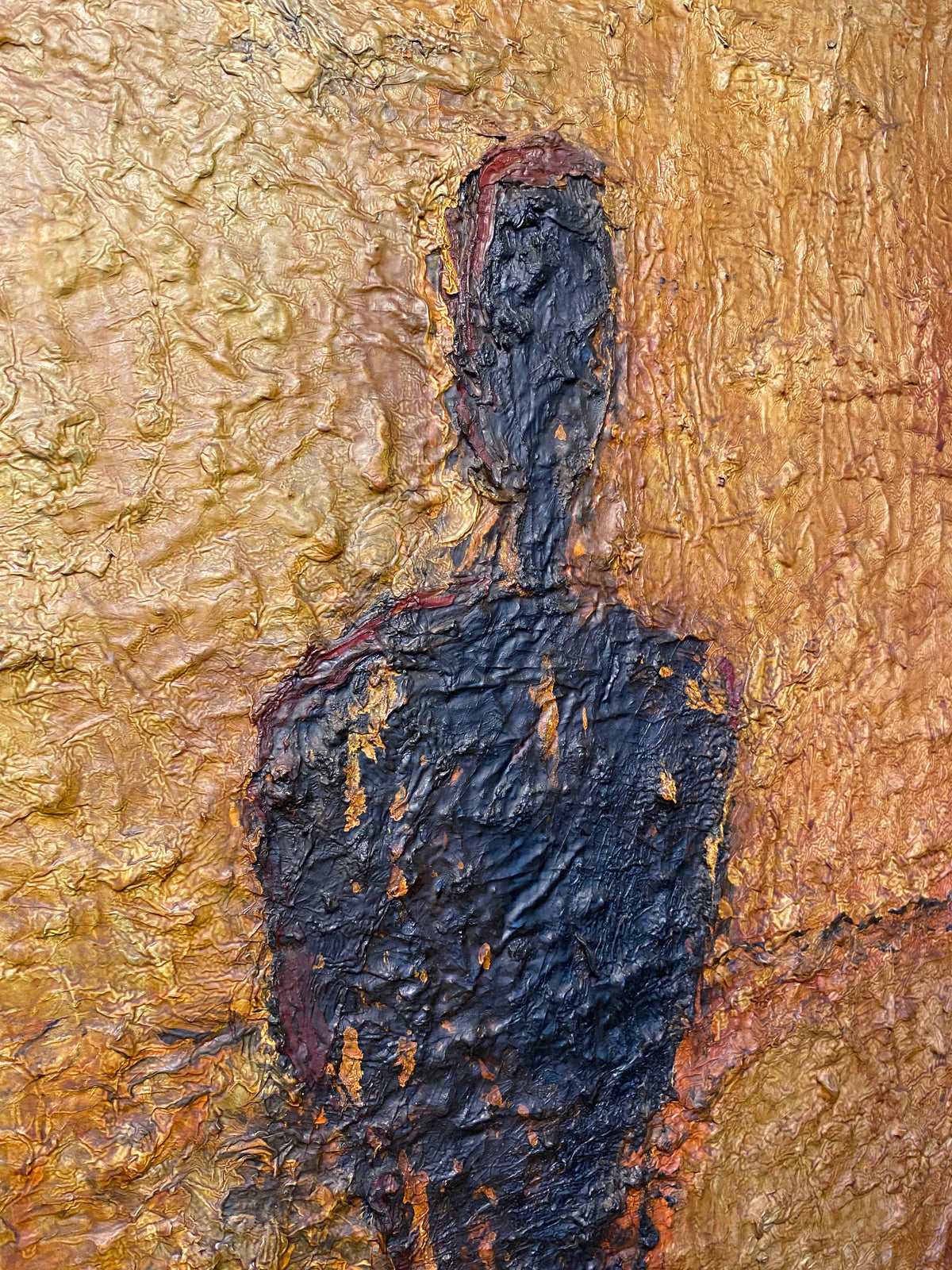 Frank Arnold Oil on Canvas Abstract Figurative Painting Titled "Escape" — detail 6