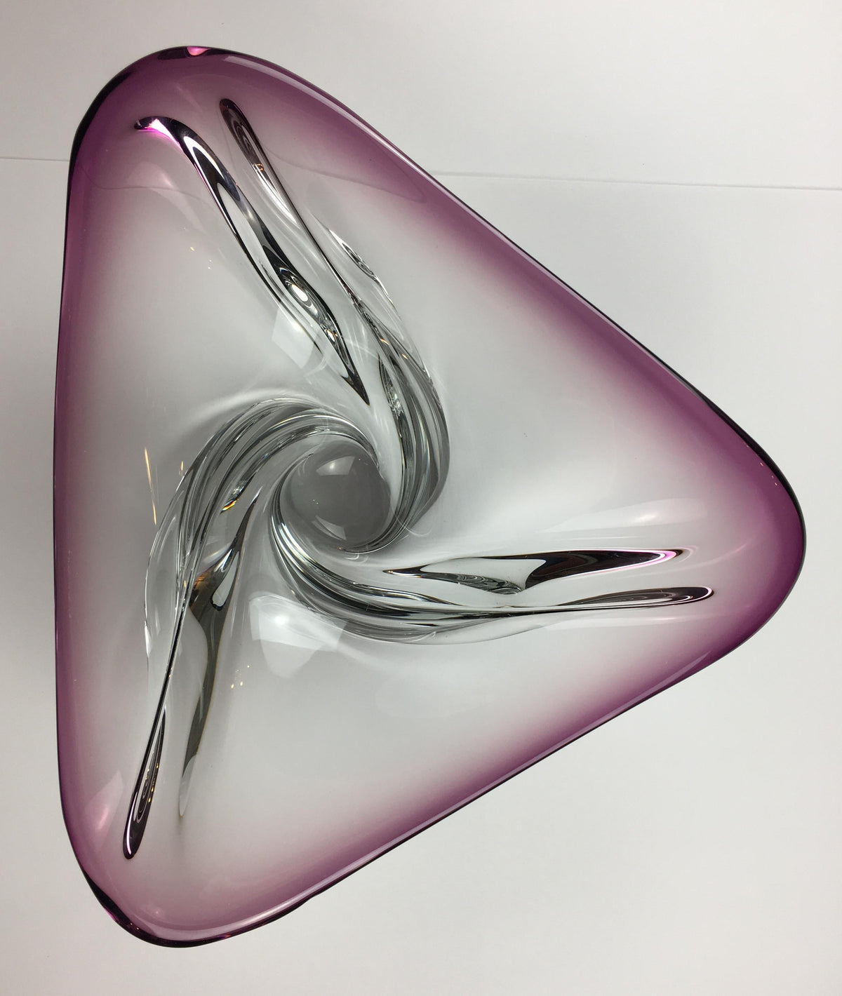 Val Saint Lambert Midcentury Art Glass Bowl Centerpiece — detail 16
