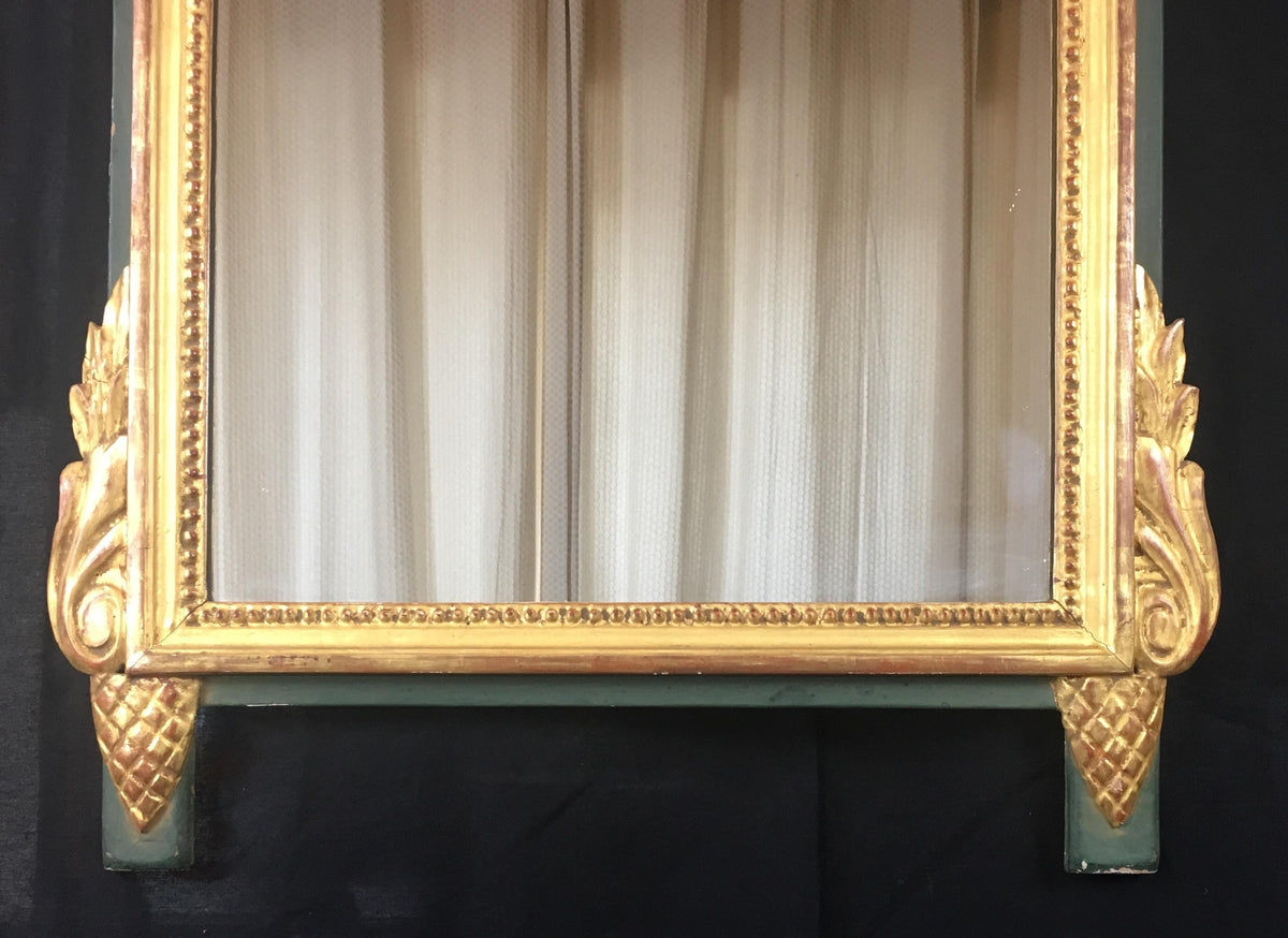 French Louis XVI Style Gilt Wall Mirror — detail 7