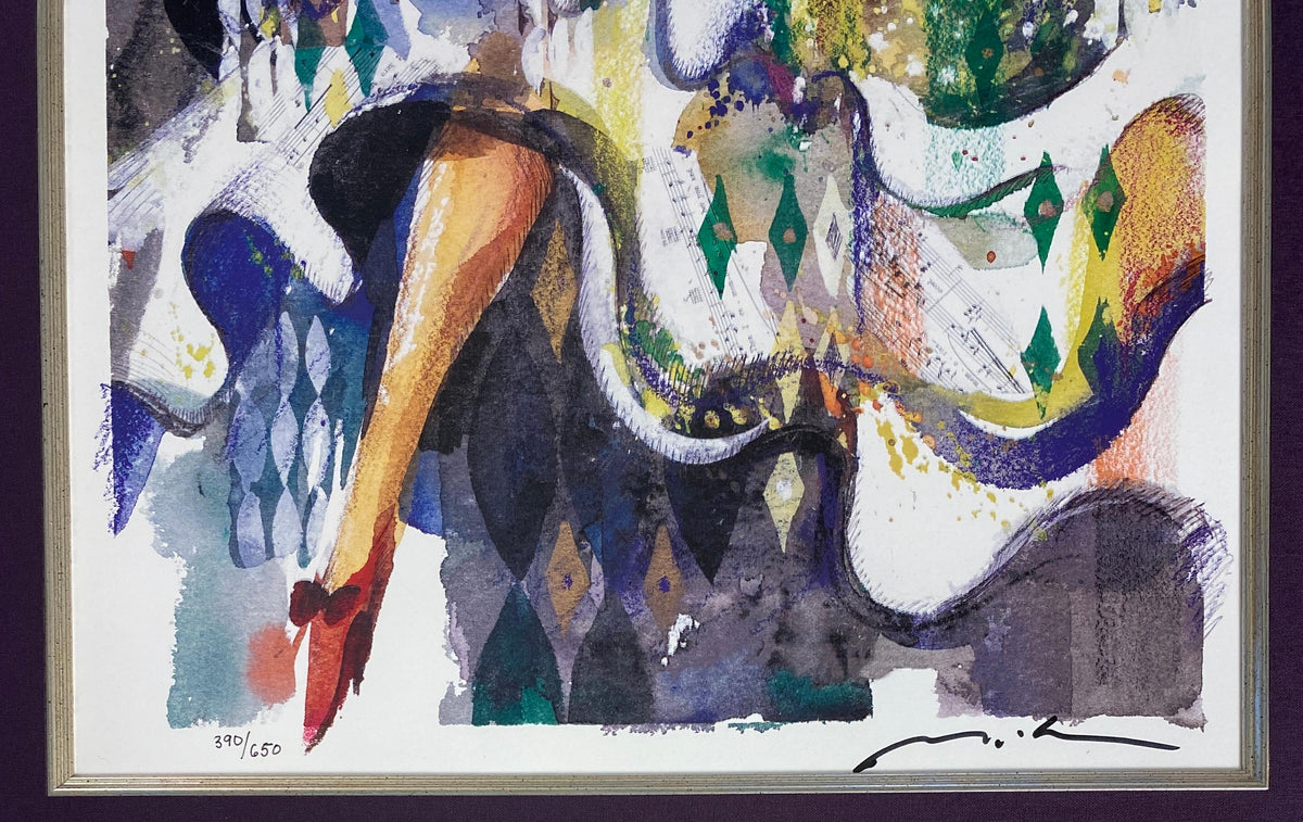 Misha Lenn Lithograph "Gypsies Dancing" — detail 5