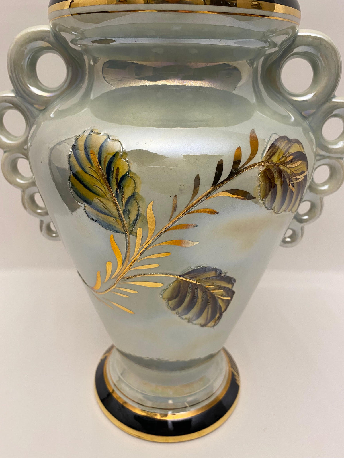 H. Bequet Quaregnon Porcelain Vase, Celadon — detail 4