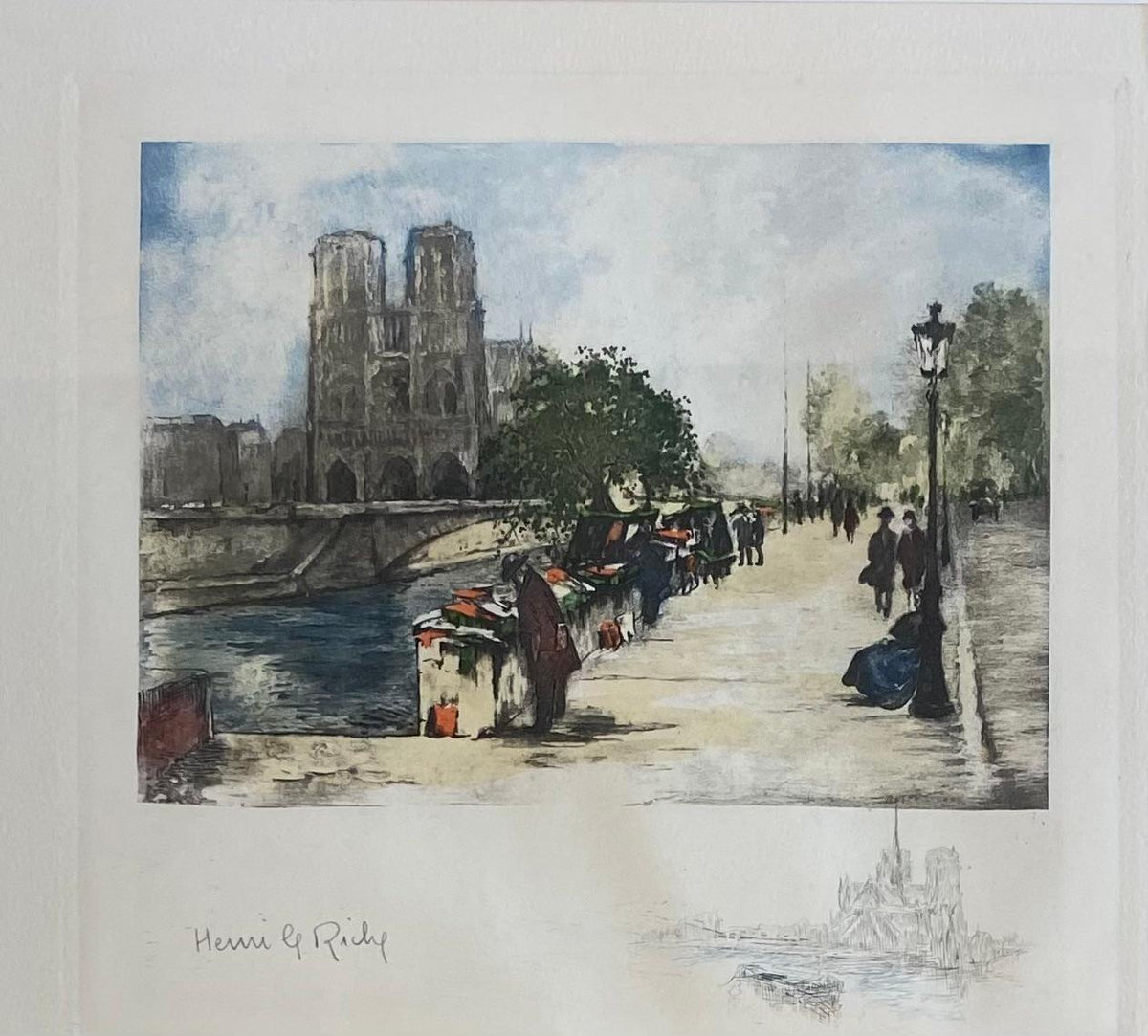 Painting of Notre Dame Cathedral by Henri le Riche — detail 3