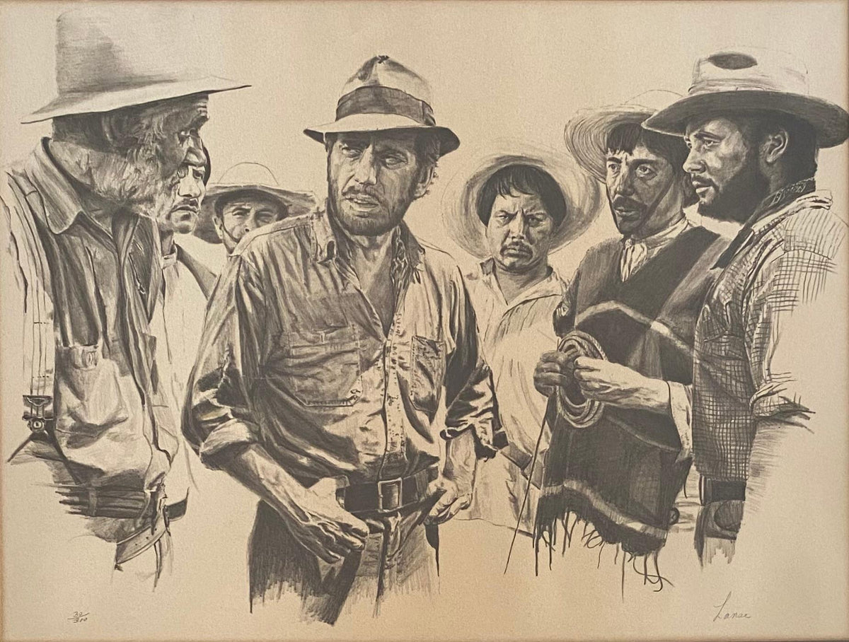 American Western Movie Lithograph "The Treasure of the Sierra Madre", Signed — detail 2