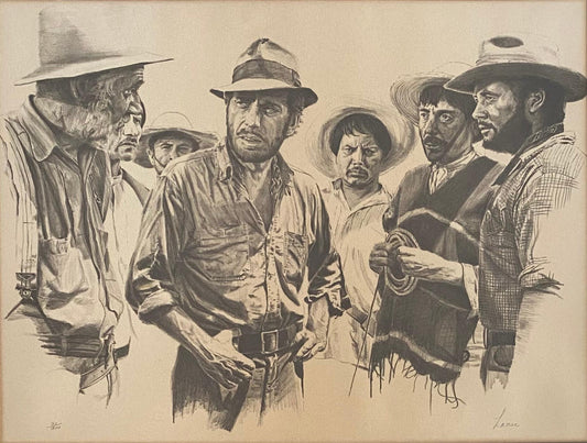 American Western Movie Lithograph "The Treasure of the Sierra Madre", Signed — detail 2