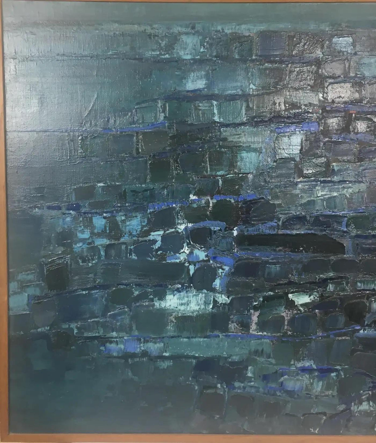 Modern Blue Abstract Painting by Mark Janson, circa 1958 — detail 3