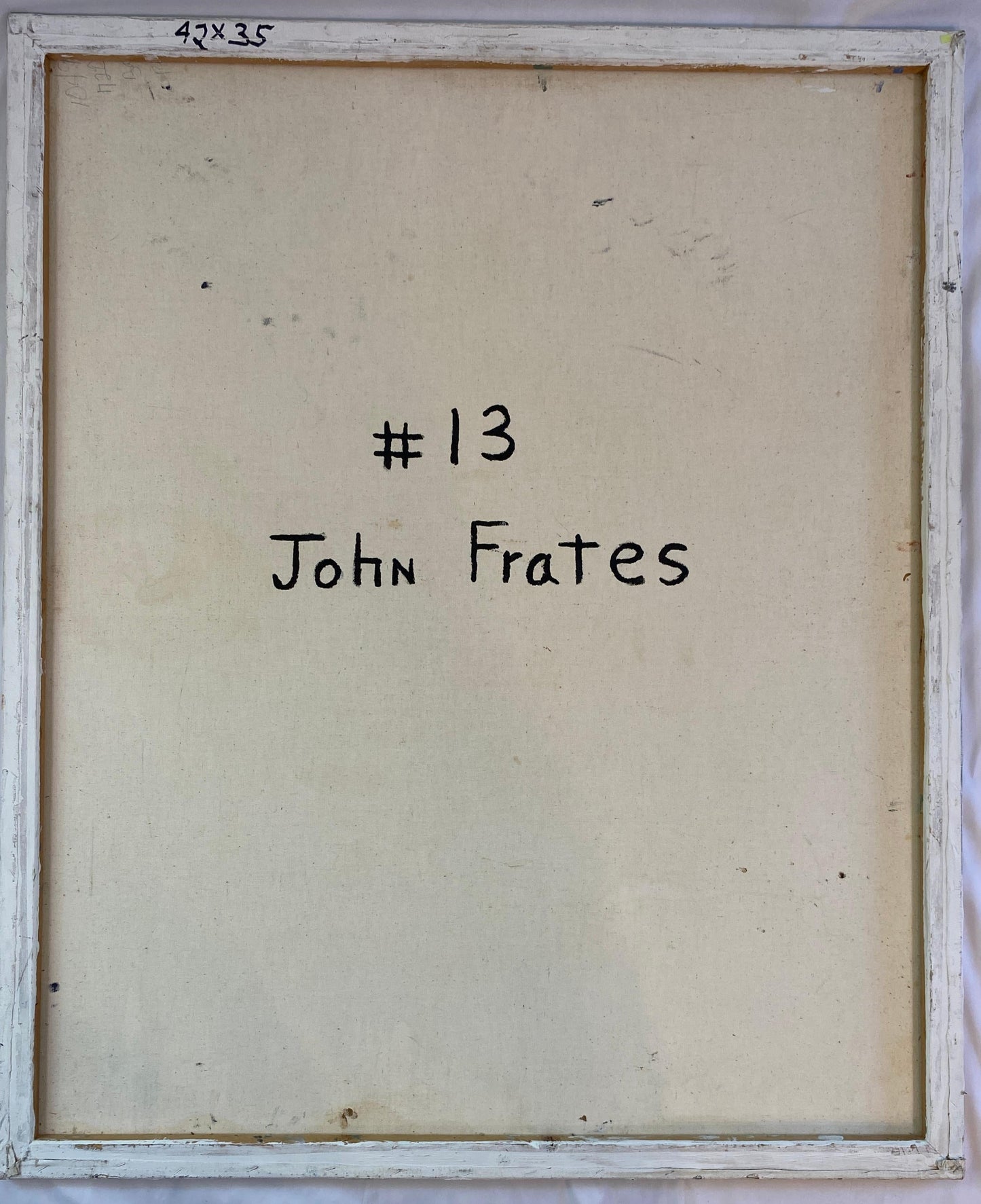 Large Abstract Expressionist Painting by John Frates, Florida, Blue Yellow Red — detail 6