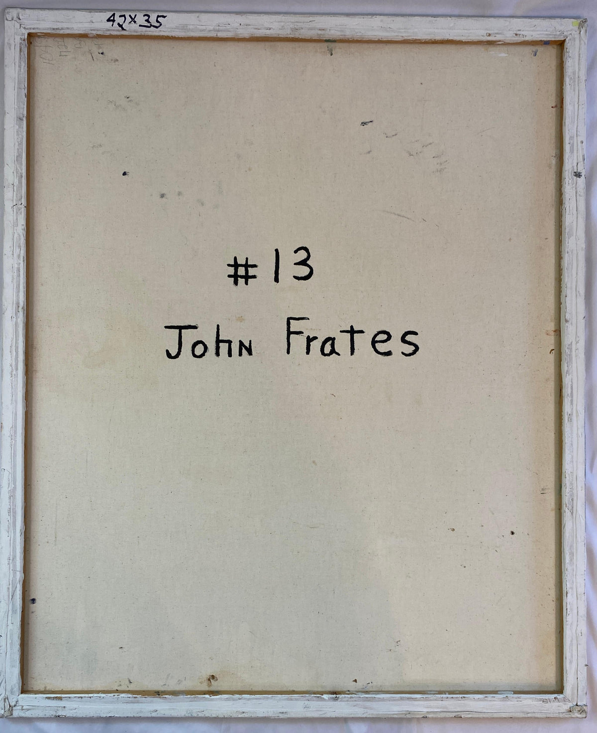 Large Abstract Expressionist Painting by John Frates, Florida, Blue Yellow Red — detail 6