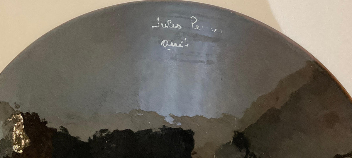 Decorative Enamel Charger, Plate or Vide Poche Signed Jules Perrin — detail 4