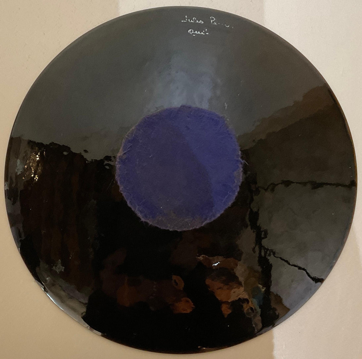 Decorative Enamel Charger, Plate or Vide Poche Signed Jules Perrin — detail 3