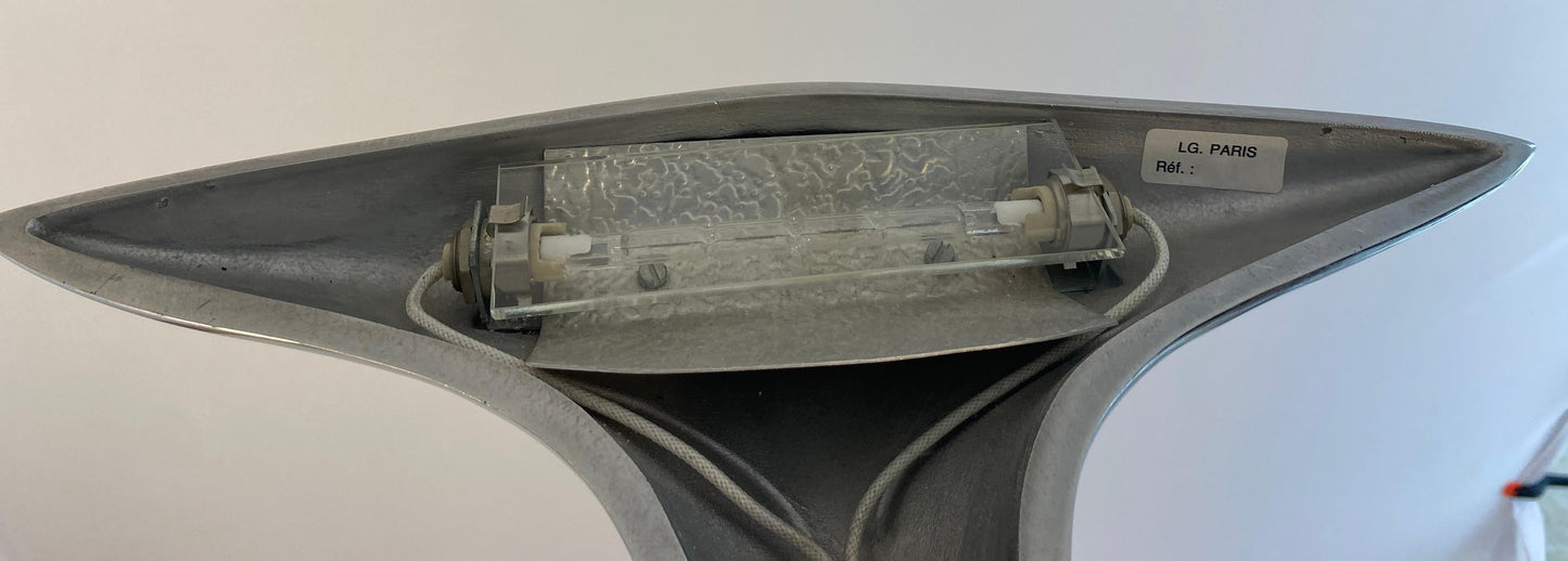 Modern French Polished Chrome Floor Lamp by LG, Paris France — detail 14