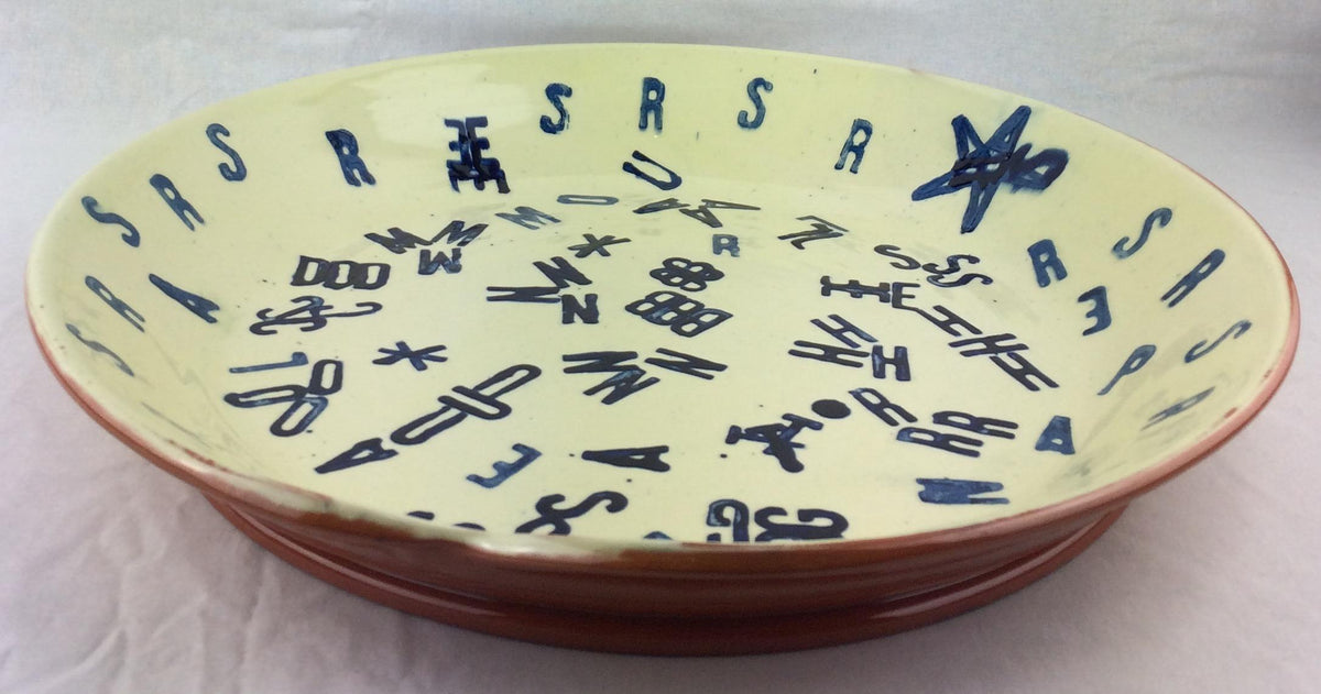 Large French Ceramic Centerpiece or Serving Dish, Signed LaCoste — detail 2