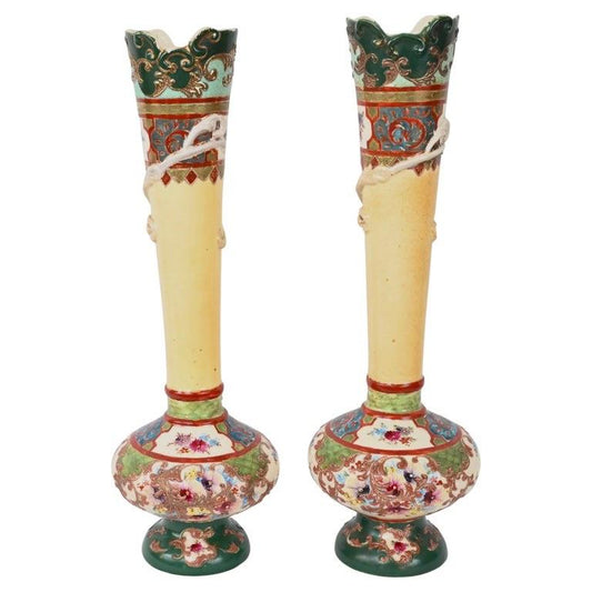 Pair of Japanese Imperial Meiji Period Porcelain Vases — detail 2