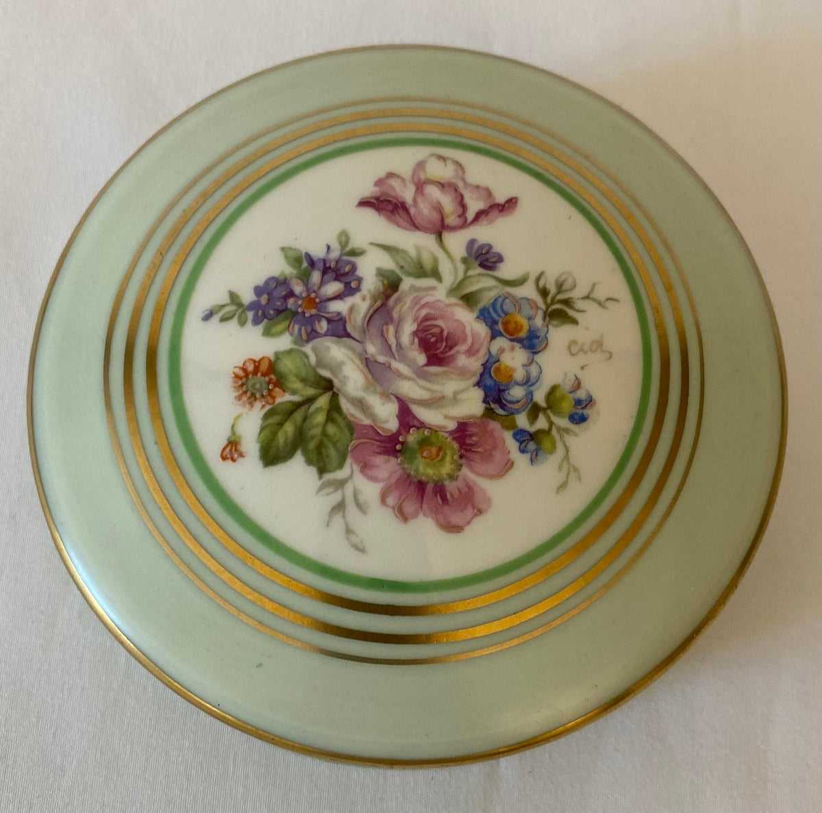 Antique Limoges Porcelain Jewelry Box or Lidded Candy Dish — detail 2