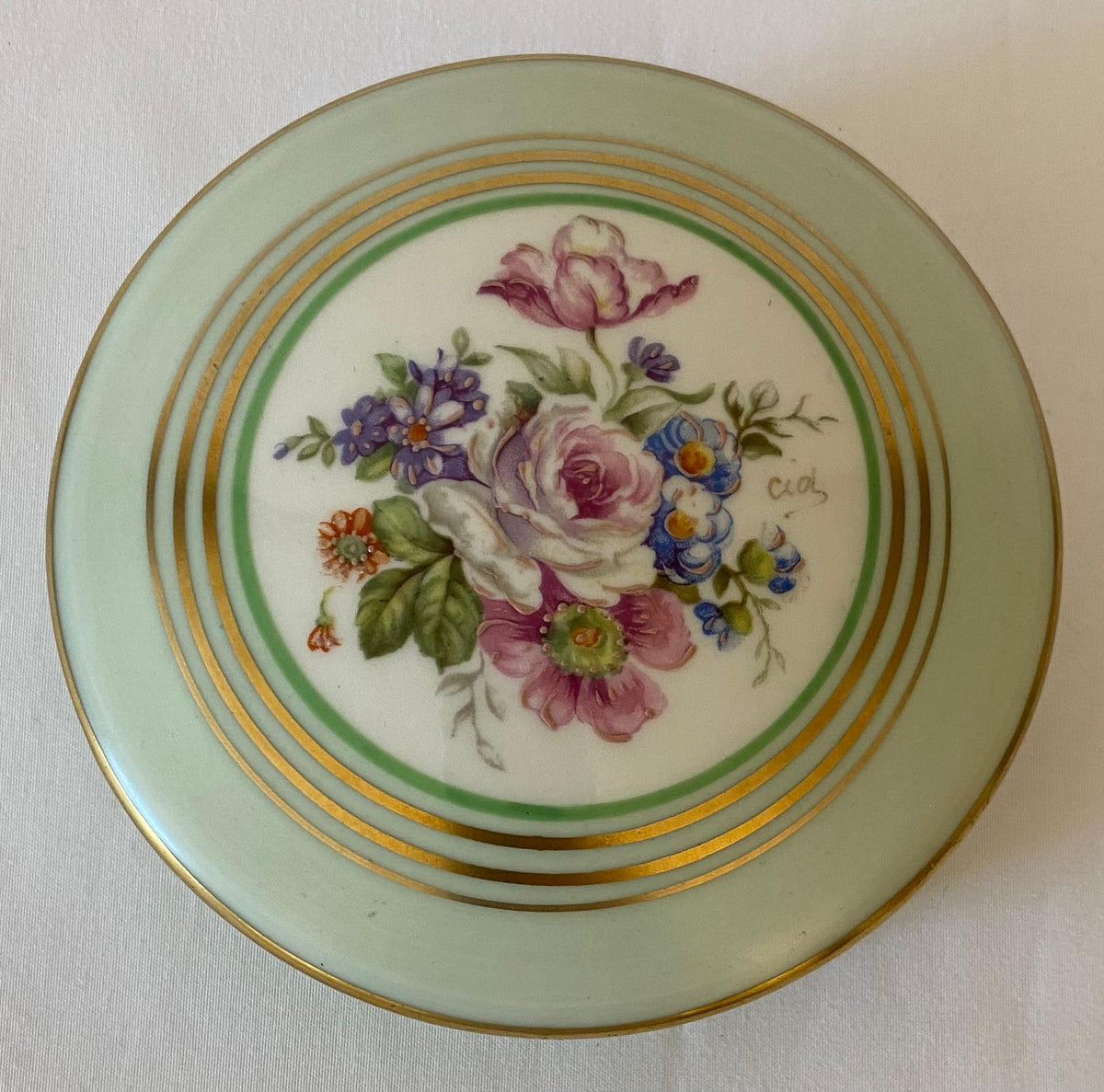 Antique Limoges Porcelain Jewelry Box or Lidded Candy Dish — detail 4