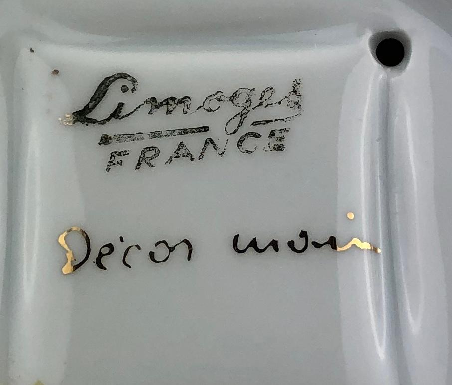 Limoges Porcelain Hand Painted Gold Trimmed Candleholder — detail 5