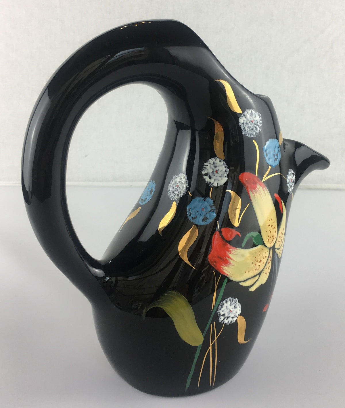 French Midcentury Glazed Pitcher Vase by Longwy circa 1950s — detail 9