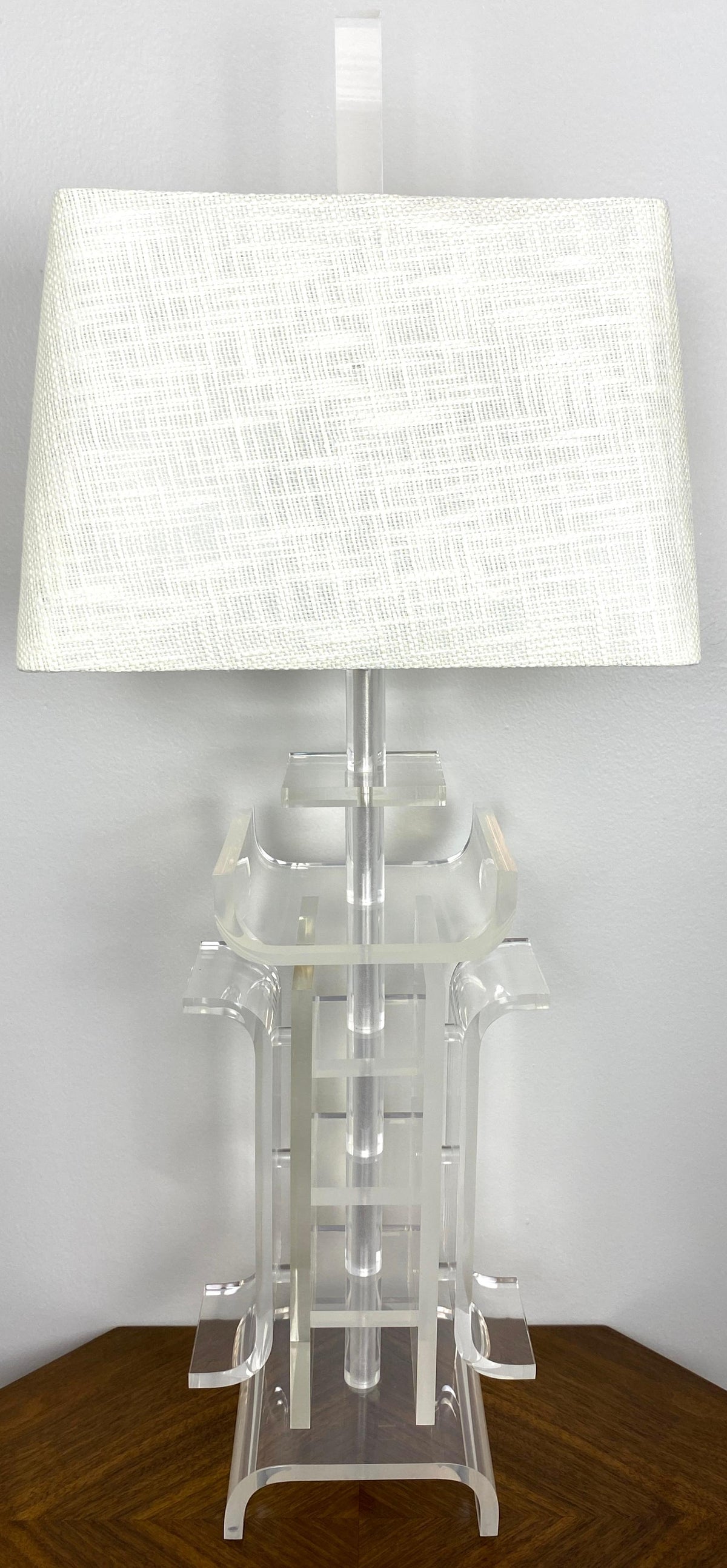 Charles Hollis Jones Lucite Table Lamp Japanese Inspired Design — detail 4