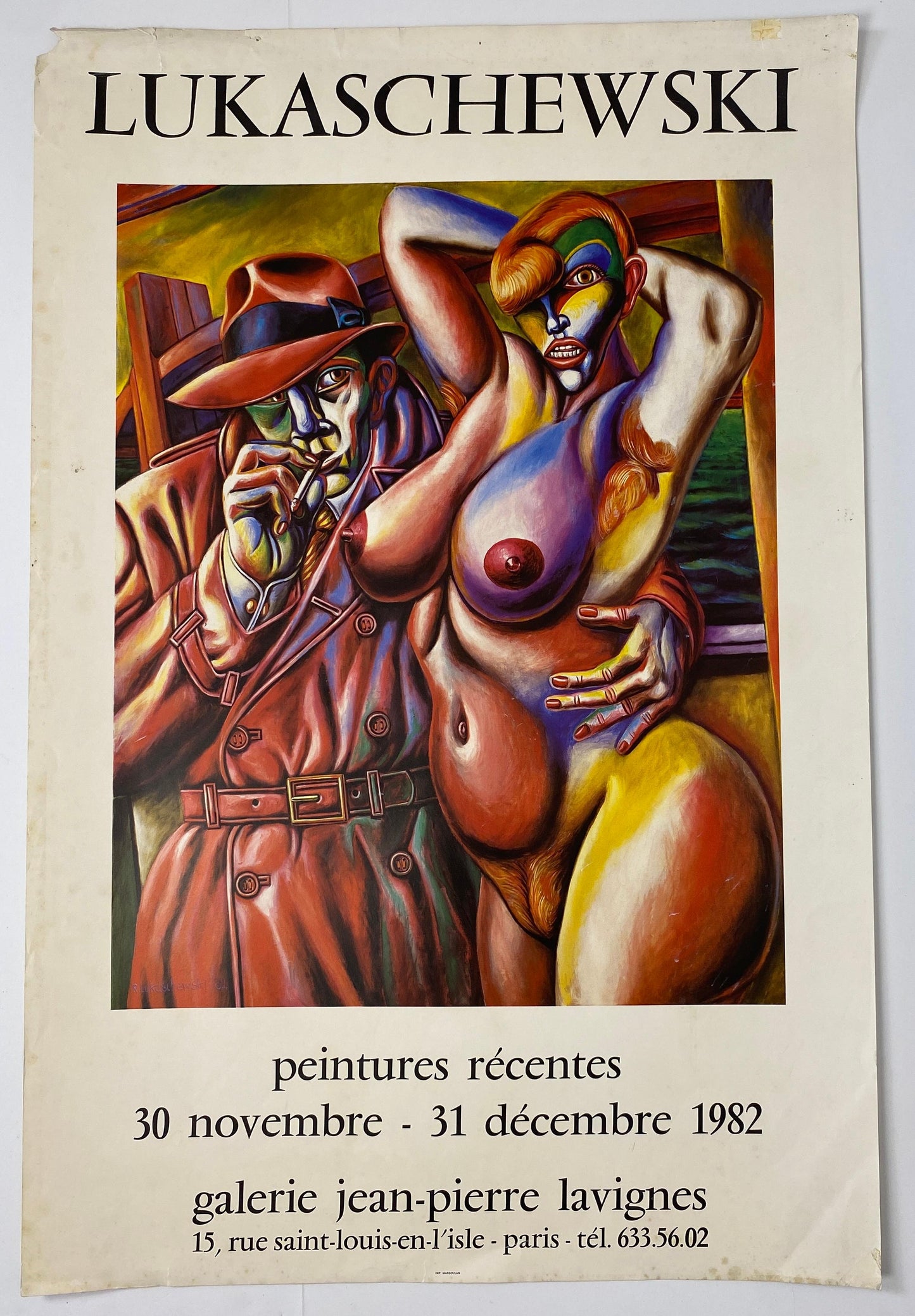 Original Art Exhibition Poster from Galerie Jean Pierre Lavignes, Paris France — detail 6