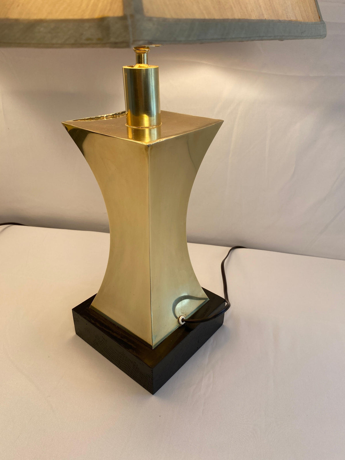 Pair of 20th Century Brass Table Lamps Maria Pergay Style with Custom Shades — detail 6