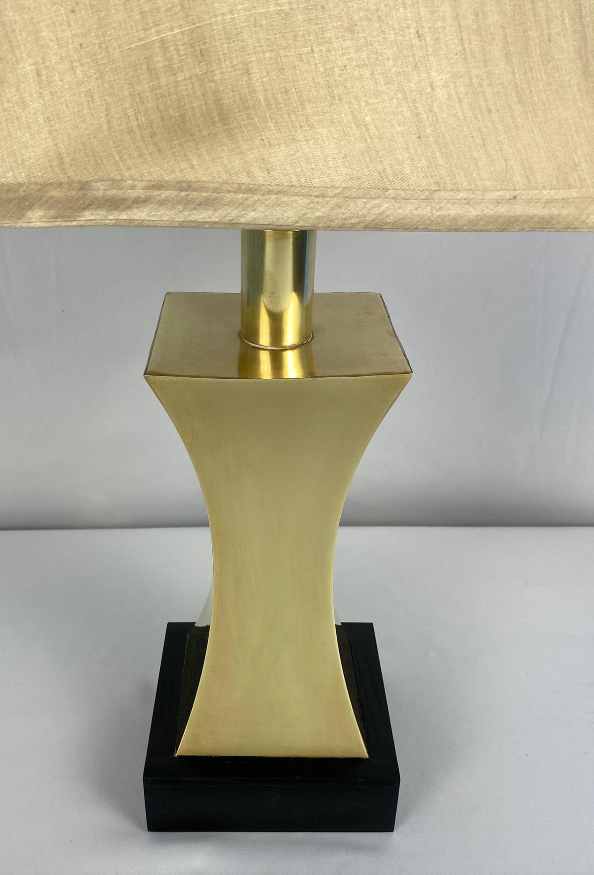 Pair of 20th Century Brass Table Lamps Maria Pergay Style with Custom Shades — detail 8