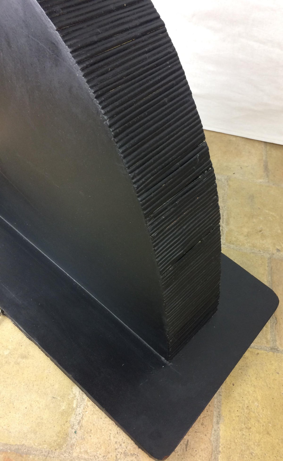 Wooden Sculptural Floor Lamp Ebonized Bamboo and Resin Shade — detail 10